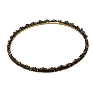 Elegant Gold Tone Beaded Bangle Bracelet Formal Retro Fashion Jewelry Women